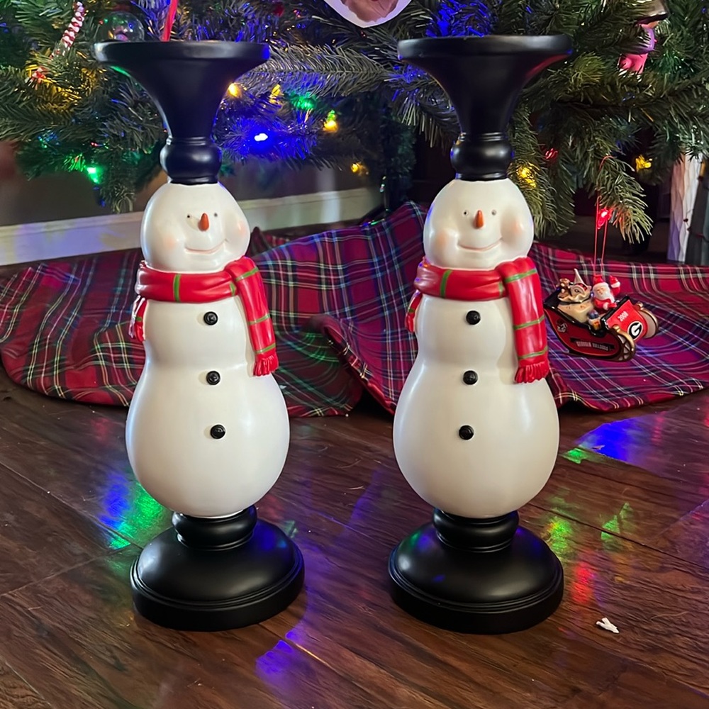 Light up Snowman Candle holder